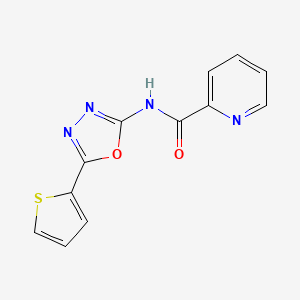 molecular formula C12H8N4O2S B2466582 N-(5-(噻吩-2-基)-1,3,4-恶二唑-2-基)吡啶酰胺 CAS No. 1251706-29-2