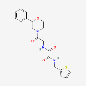 molecular formula C19H21N3O4S B2466597 N1-(2-oxo-2-(2-phenylmorpholino)ethyl)-N2-(thiophen-2-ylmethyl)oxalamide CAS No. 954092-90-1