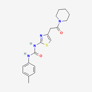 molecular formula C18H22N4O2S B2466599 1-(4-(2-Oxo-2-(piperidin-1-yl)ethyl)thiazol-2-yl)-3-(p-tolyl)urea CAS No. 1005299-38-6