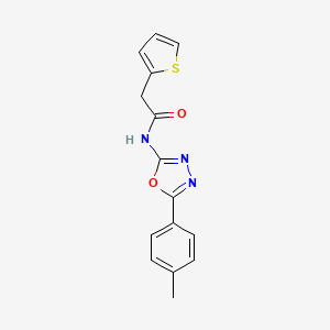 2-(thiophen-2-yl)-N-(5-(p-tolyl)-1,3,4-oxadiazol-2-yl)acetamide