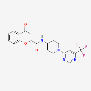 4-oxo-N-(1-(6-(trifluoromethyl)pyrimidin-4-yl)piperidin-4-yl)-4H-chromene-2-carboxamide