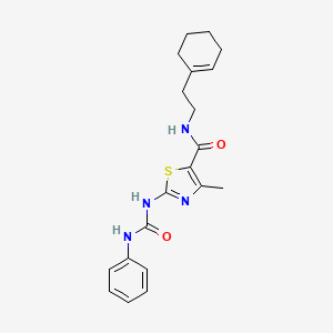 N-(2-(cyclohex-1-en-1-yl)ethyl)-4-methyl-2-(3-phenylureido)thiazole-5-carboxamide