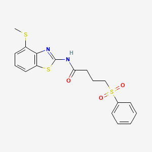 N-(4-(methylthio)benzo[d]thiazol-2-yl)-4-(phenylsulfonyl)butanamide