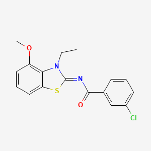 molecular formula C17H15ClN2O2S B2466619 3-chloro-N-(3-ethyl-4-methoxy-1,3-benzothiazol-2-ylidene)benzamide CAS No. 864925-38-2