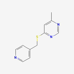 molecular formula C11H11N3S B2466622 4-Methyl-6-((pyridin-4-ylmethyl)thio)pyrimidine CAS No. 1251543-55-1