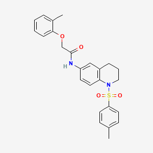 molecular formula C25H26N2O4S B2466625 2-(邻甲苯氧基)-N-(1-甲苯磺酰基-1,2,3,4-四氢喹啉-6-基)乙酰胺 CAS No. 1005300-26-4