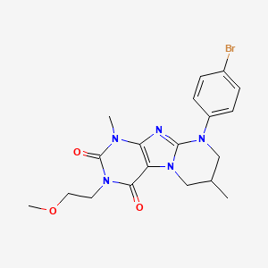 9-(4-bromophenyl)-3-(2-methoxyethyl)-1,7-dimethyl-6,7,8,9-tetrahydropyrimido[2,1-f]purine-2,4(1H,3H)-dione