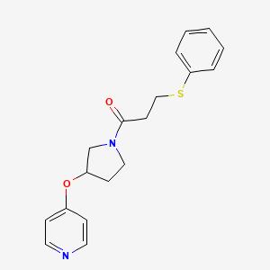 3-(Phenylthio)-1-(3-(pyridin-4-yloxy)pyrrolidin-1-yl)propan-1-one