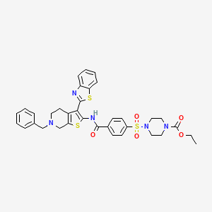 molecular formula C35H35N5O5S3 B2466637 Ethyl 4-((4-((3-(benzo[d]thiazol-2-yl)-6-benzyl-4,5,6,7-tetrahydrothieno[2,3-c]pyridin-2-yl)carbamoyl)phenyl)sulfonyl)piperazine-1-carboxylate CAS No. 524706-68-1