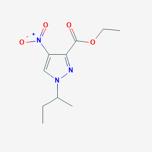 molecular formula C10H15N3O4 B2466638 ethyl 1-sec-butyl-4-nitro-1H-pyrazole-3-carboxylate CAS No. 1856095-37-8