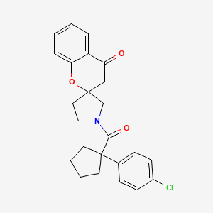 molecular formula C24H24ClNO3 B2466639 1'-(1-(4-Chlorophenyl)cyclopentanecarbonyl)spiro[chroman-2,3'-pyrrolidin]-4-one CAS No. 1795487-58-9