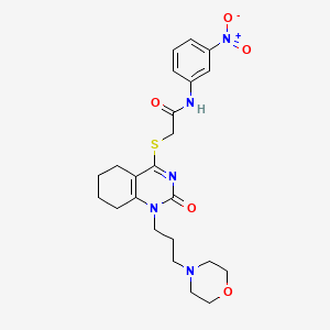 molecular formula C23H29N5O5S B2466644 2-((1-(3-morpholinopropyl)-2-oxo-1,2,5,6,7,8-hexahydroquinazolin-4-yl)thio)-N-(3-nitrophenyl)acetamide CAS No. 899749-53-2