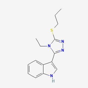 molecular formula C15H18N4S B2466646 (3Z)-3-(4-乙基-3-丙基硫代-1H-1,2,4-三唑-5-亚烯基)吲哚 CAS No. 852143-48-7