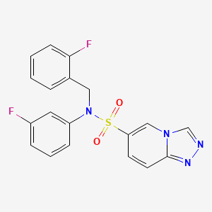 molecular formula C19H14F2N4O2S B2466647 N-(2-fluorobenzyl)-N-(3-fluorophenyl)[1,2,4]triazolo[4,3-a]pyridine-6-sulfonamide CAS No. 1251620-62-8