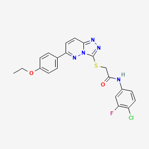 molecular formula C21H17ClFN5O2S B2466648 N-(4-chloro-3-fluorophenyl)-2-((6-(4-ethoxyphenyl)-[1,2,4]triazolo[4,3-b]pyridazin-3-yl)thio)acetamide CAS No. 894062-55-6