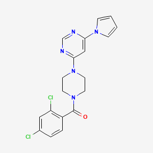 (4-(6-(1H-pyrrol-1-yl)pyrimidin-4-yl)piperazin-1-yl)(2,4-dichlorophenyl)methanone