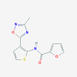 molecular formula C12H9N3O3S B2466656 N-(3-(3-methyl-1,2,4-oxadiazol-5-yl)thiophen-2-yl)furan-2-carboxamide CAS No. 2034288-77-0
