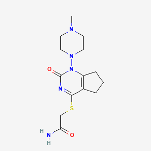 2-((1-(4-methylpiperazin-1-yl)-2-oxo-2,5,6,7-tetrahydro-1H-cyclopenta[d]pyrimidin-4-yl)thio)acetamide