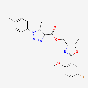 [2-(5-bromo-2-methoxyphenyl)-5-methyl-1,3-oxazol-4-yl]methyl 1-(3,4-dimethylphenyl)-5-methyl-1H-1,2,3-triazole-4-carboxylate