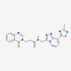N-((8-(3-methyl-1,2,4-oxadiazol-5-yl)-[1,2,4]triazolo[4,3-a]pyridin-3-yl)methyl)-3-(4-oxoquinazolin-3(4H)-yl)propanamide