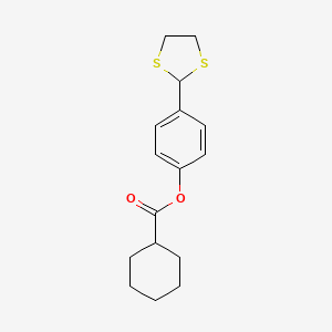 molecular formula C16H20O2S2 B2466670 4-(1,3-Dithiolan-2-yl)phenyl cyclohexanecarboxylate CAS No. 329079-38-1