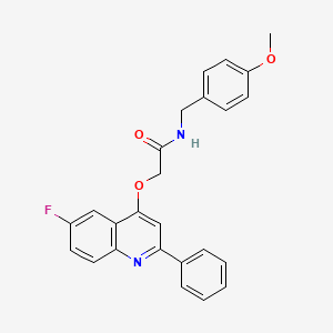 2-[(6-fluoro-2-phenylquinolin-4-yl)oxy]-N-[(4-methoxyphenyl)methyl]acetamide