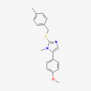 molecular formula C19H20N2OS B2466678 5-(4-methoxyphenyl)-1-methyl-2-((4-methylbenzyl)thio)-1H-imidazole CAS No. 946256-26-4
