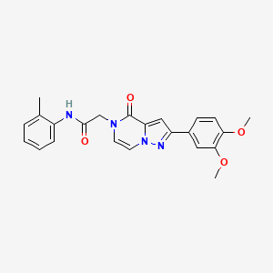 molecular formula C23H22N4O4 B2466680 2-(2-(3,4-二甲氧苯基)-4-氧代吡唑并[1,5-a]吡嗪-5(4H)-基)-N-(邻甲苯基)乙酰胺 CAS No. 941876-72-8