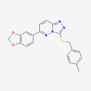 molecular formula C20H16N4O2S B2466681 6-(1,3-Benzodioxol-5-yl)-3-[(4-methylphenyl)methylsulfanyl]-[1,2,4]triazolo[4,3-b]pyridazine CAS No. 894063-37-7