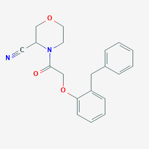 molecular formula C20H20N2O3 B2466688 4-[2-(2-Benzylphenoxy)acetyl]morpholine-3-carbonitrile CAS No. 1376282-93-7