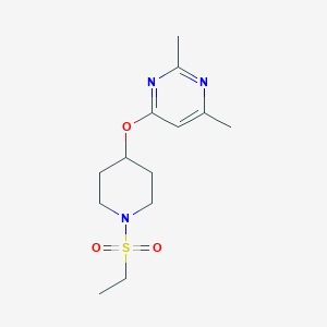 molecular formula C13H21N3O3S B2466696 4-((1-(乙磺酰)哌啶-4-基)氧基)-2,6-二甲基嘧啶 CAS No. 2034559-80-1