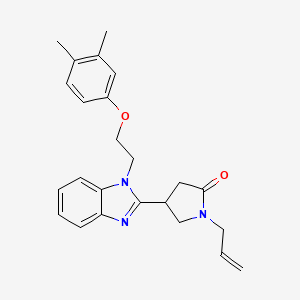 molecular formula C24H27N3O2 B2466703 1-allyl-4-(1-(2-(3,4-dimethylphenoxy)ethyl)-1H-benzo[d]imidazol-2-yl)pyrrolidin-2-one CAS No. 876887-57-9