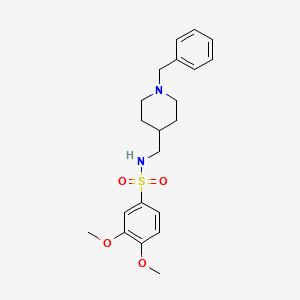 molecular formula C21H28N2O4S B2466706 N-((1-benzylpiperidin-4-yl)methyl)-3,4-dimethoxybenzenesulfonamide CAS No. 953210-04-3