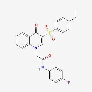 molecular formula C25H21FN2O4S B2466710 2-(3-((4-ethylphenyl)sulfonyl)-4-oxoquinolin-1(4H)-yl)-N-(4-fluorophenyl)acetamide CAS No. 895650-08-5
