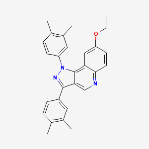 molecular formula C28H27N3O B2466716 1,3-bis(3,4-dimethylphenyl)-8-ethoxy-1H-pyrazolo[4,3-c]quinoline CAS No. 901267-73-0