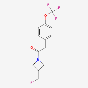 molecular formula C13H13F4NO2 B2466726 1-(3-(Fluoromethyl)azetidin-1-yl)-2-(4-(trifluoromethoxy)phenyl)ethanone CAS No. 2034204-73-2