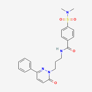 molecular formula C22H24N4O4S B2466729 4-(N,N-dimethylsulfamoyl)-N-(3-(6-oxo-3-phenylpyridazin-1(6H)-yl)propyl)benzamide CAS No. 1021056-34-7