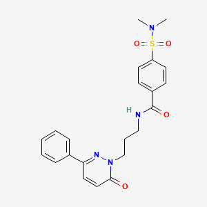 molecular formula C22H24N4O4S B2466729 4-(N,N-二甲基磺酰胺基)-N-(3-(6-氧代-3-苯基吡哒嗪-1(6H)-基)丙基)苯甲酰胺 CAS No. 1021056-34-7