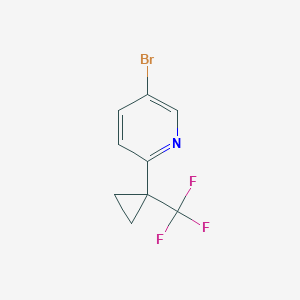 molecular formula C9H7BrF3N B2466734 5-Bromo-2-(1-(trifluoromethyl)cyclopropyl)pyridine CAS No. 1431616-44-2