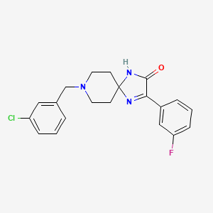 molecular formula C20H19ClFN3O B2466736 8-(3-氯苄基)-3-(3-氟苯基)-1,4,8-三氮杂螺[4.5]癸-3-烯-2-酮 CAS No. 1185100-23-5