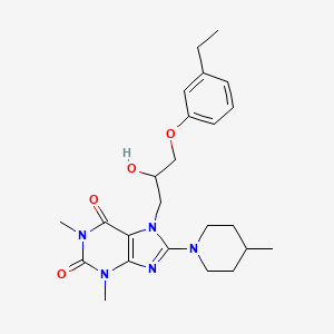 molecular formula C24H33N5O4 B2466741 7-(3-(3-乙基苯氧基)-2-羟基丙基)-1,3-二甲基-8-(4-甲基哌啶-1-基)-1H-嘌呤-2,6(3H,7H)-二酮 CAS No. 941964-71-2