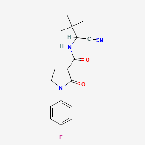 molecular formula C17H20FN3O2 B2466744 N-(1-Cyano-2,2-dimethylpropyl)-1-(4-fluorophenyl)-2-oxopyrrolidine-3-carboxamide CAS No. 2261033-92-3