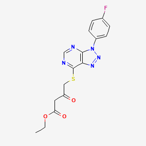 Ethyl 4-[3-(4-fluorophenyl)triazolo[4,5-d]pyrimidin-7-yl]sulfanyl-3-oxobutanoate