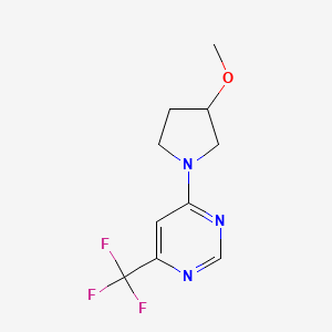 molecular formula C10H12F3N3O B2466758 4-(3-甲氧基吡咯烷-1-基)-6-(三氟甲基)嘧啶 CAS No. 2097859-47-5