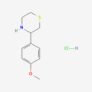 molecular formula C11H16ClNOS B2466759 3-(4-Methoxyphenyl)thiomorpholine hydrochloride CAS No. 1052543-94-8; 887344-27-6