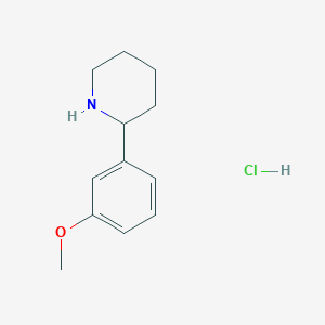 molecular formula C12H18ClNO B2466762 盐酸 2-(3-甲氧苯基)哌啶 CAS No. 1187172-83-3