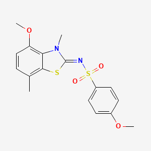 molecular formula C17H18N2O4S2 B2466775 (Z)-4-methoxy-N-(4-methoxy-3,7-dimethylbenzo[d]thiazol-2(3H)-ylidene)benzenesulfonamide CAS No. 955703-55-6