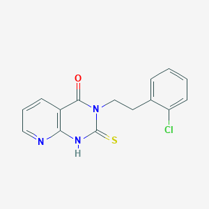 molecular formula C15H12ClN3OS B2466787 3-[2-(2-chlorophenyl)ethyl]-2-sulfanylidene-1H-pyrido[2,3-d]pyrimidin-4-one CAS No. 443671-78-1