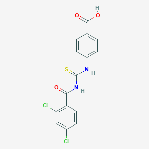 molecular formula C15H10Cl2N2O3S B024668 4-[(2,4-Dichlorobenzoyl)carbamothioylamino]benzoic acid CAS No. 105354-19-6
