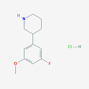 molecular formula C12H17ClFNO B2466802 3-(3-Fluoro-5-methoxyphenyl)piperidine;hydrochloride CAS No. 2248290-74-4